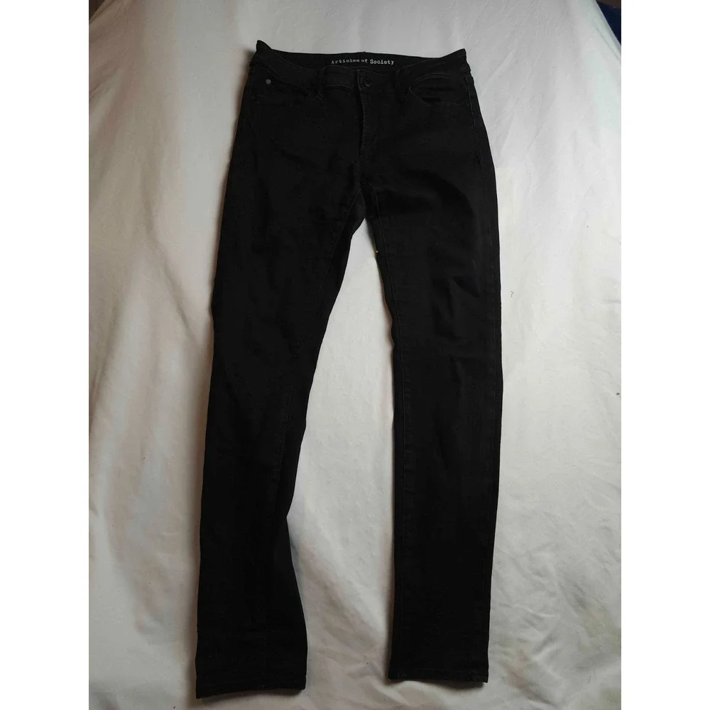 Articles Of Society Skinny Jeans Womens Size 30 Black Denim Mya Cannon Pockets‎